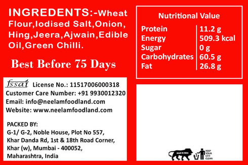 Neelam Foodland Whole Wheat Kanda Bhajiya Khakhra