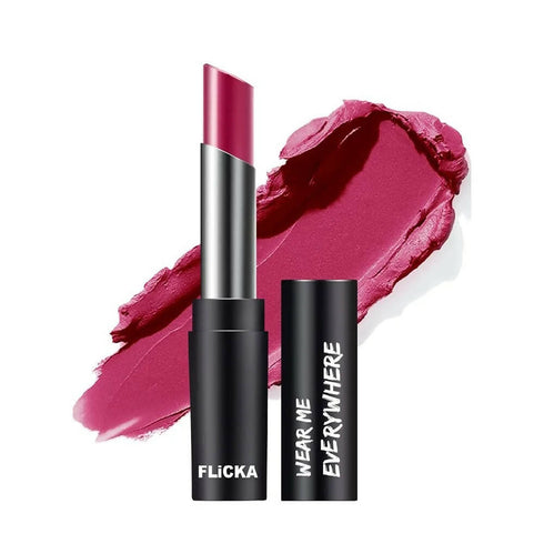 FLiCKA Wear Me Everywhere Creamy Matte Lipstick The Cherry Pie | Pink