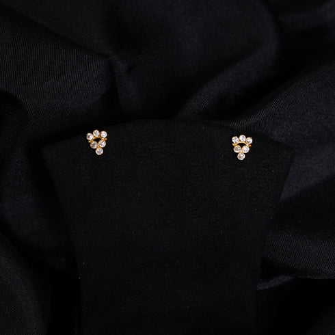 22 Carat Gold White Stone Stud Ear Ring 0.79g by Mahita Collections