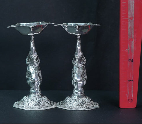 Pure Silver Elephant Lamps 85.11g By Mahita Collections
