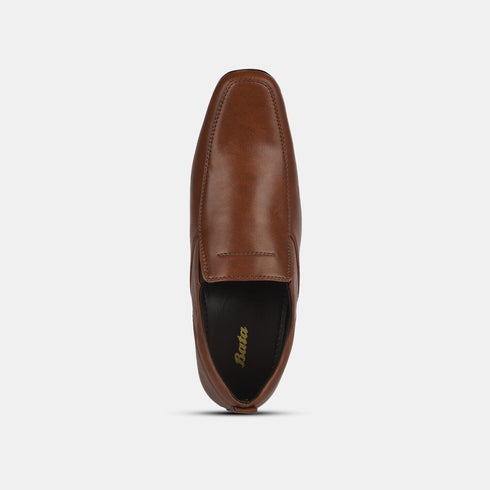 Bata Light Brown Slip-On Formal Shoes For Men (Style 8513267)