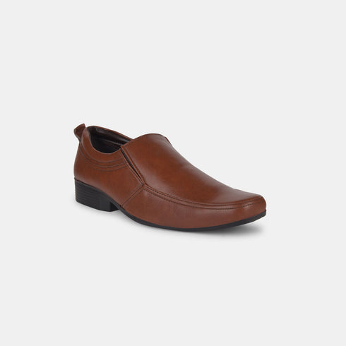 Bata Tan Formal Slip-On Shoes For Men (Style 8513553)