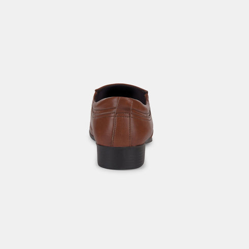 Bata Tan Formal Slip-On Shoes For Men (Style 8513553)