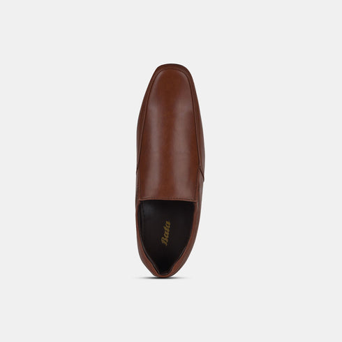 Bata Tan Formal Slip-On Shoes For Men (Style 8513553)