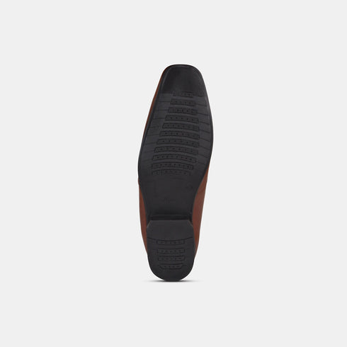 Bata Tan Formal Slip-On Shoes For Men (Style 8513553)