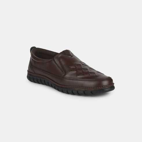 Bata Dark Brown Formal Slip-On Shoes For Men (Style 8514180)