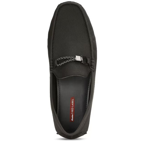 Red Label Black Loafers For Men