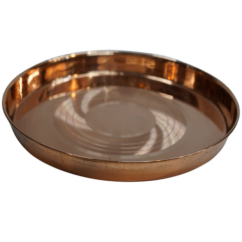 Copper Traditional Om Design Pooja Plate