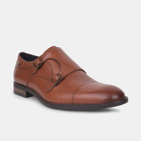 Hush Puppies Tan Monk Strap Formal Shoes For Men (Style 8543119)