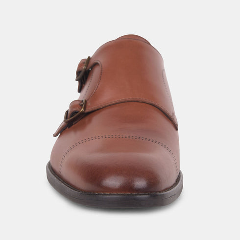 Hush Puppies Tan Monk Strap Formal Shoes For Men (Style 8543119)