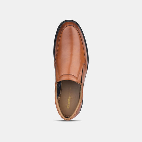 Bata Tan Formal Slip-On Shoes For Men (Style 8543318)