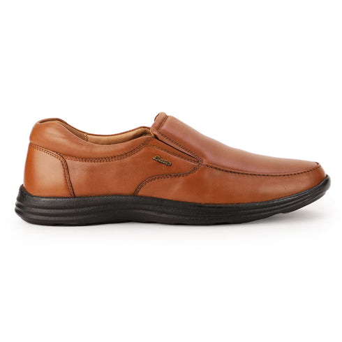 Bata Tan Leather Formal Slip-On Shoes For Men (Style 8543583)