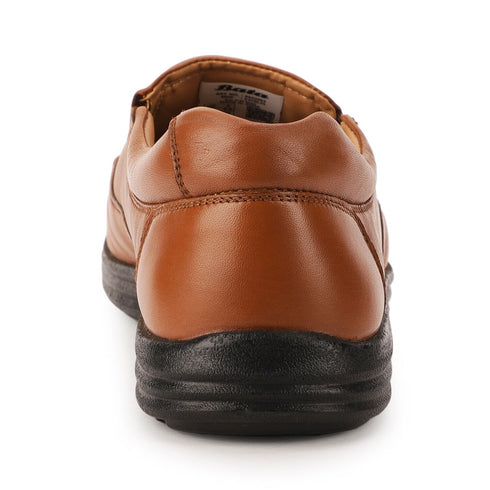 Bata Tan Leather Formal Slip-On Shoes For Men (Style 8543583)