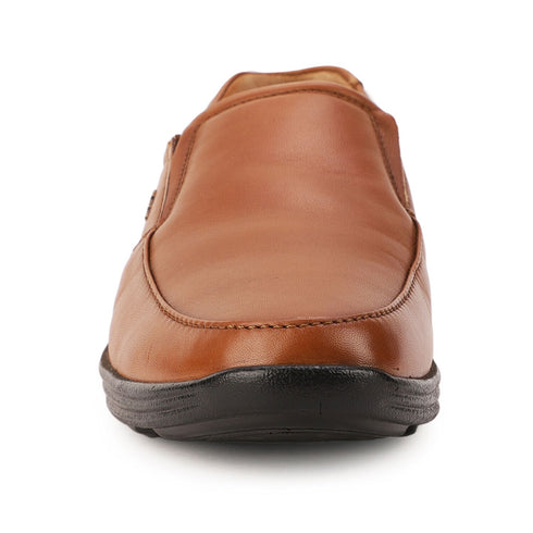 Bata Tan Leather Formal Slip-On Shoes For Men (Style 8543583)
