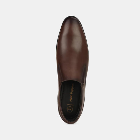 Hush Puppies Dark Brown Slip On Formal Shoes For Men (Style 8544047)