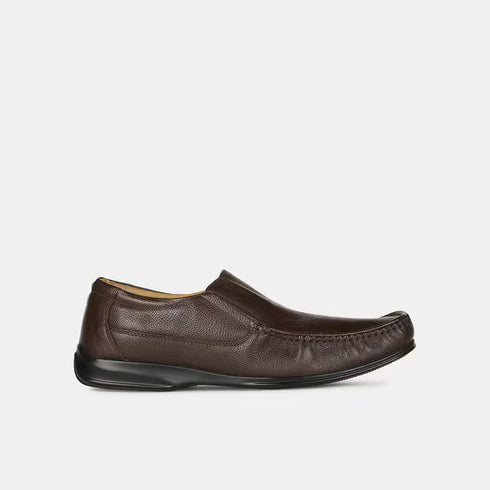 Bata Brown Moccasins With Lace-Up Detail For Men
