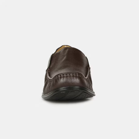 Bata Brown Moccasins With Lace-Up Detail For Men