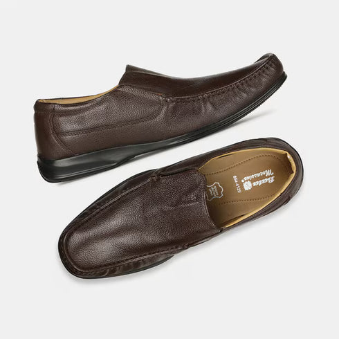 Bata Brown Moccasins With Lace-Up Detail For Men