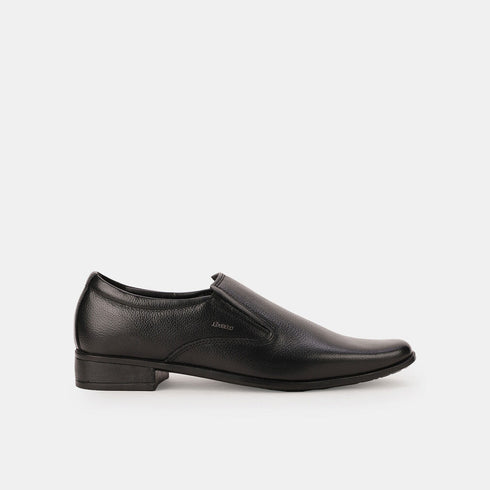 Bata Black Leather Formal Slip-On Shoes For Men (Style 8546123)