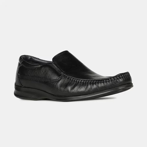 Bata Black Moccasins With Lace-Up Detail For Men