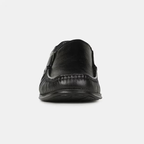 Bata Black Moccasins With Lace-Up Detail For Men