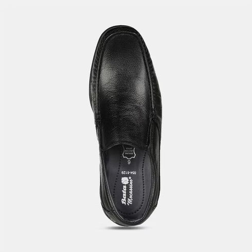 Bata Black Moccasins With Lace-Up Detail For Men