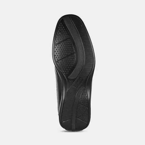Bata Black Moccasins With Lace-Up Detail For Men