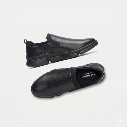 Hush Puppies Black Slip-On Formal Shoes For Men (Style 8546242)