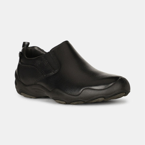 Hush Puppies Black Slip On Formal Shoes For Men (Style 8546707)