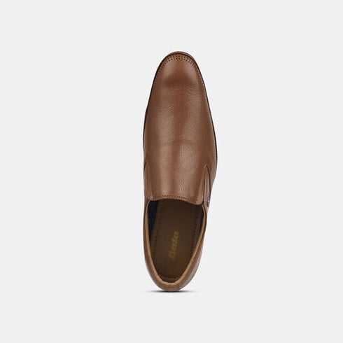 Bata Tan Formal Slip-On Shoes For Men (Style 8553450)