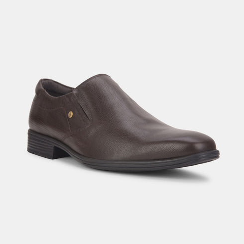 Hush Puppies Dark Brown Slip On Formal Shoes For Men (Style 8554042)