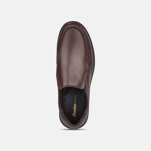 Bata Dark Brown Formal Slip-On Shoes For Men (Style 8554423)