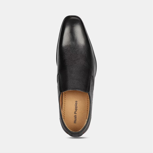 Hush Puppies Black Slip On Formal Shoes For Men (Style 8556132)