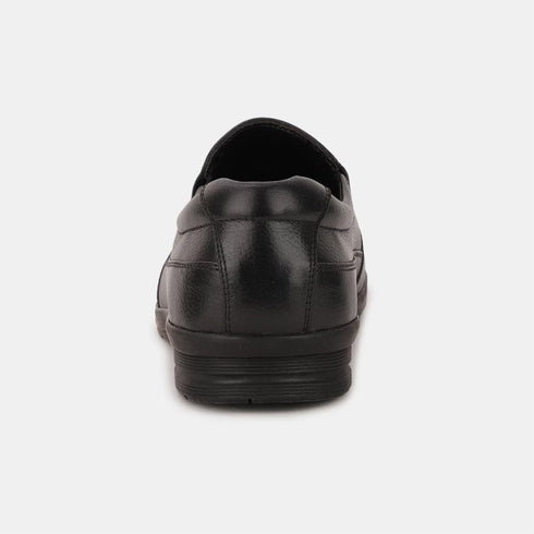 Bata Black Leather Formal Slip-On Shoes For Men (Style 8556637)