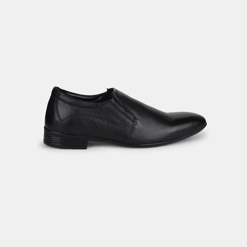 Bata Black Leather Formal Slip-On Shoes For Men (Style 8556911)