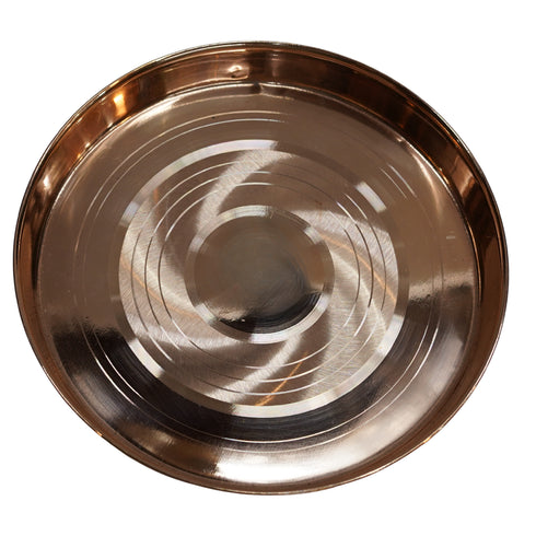 Pure Copper Round Dinner Thali Plate