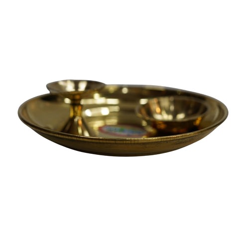 Pure Brass Pooja Plate with Diya