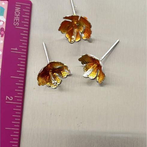 Pure Silver Enamel Flowers 4g