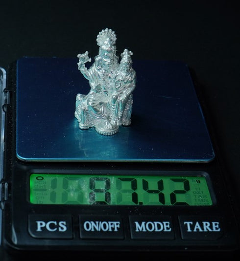 Pure Silver Laxmi Narasimha Swamy 87.42g By Mahita Collections