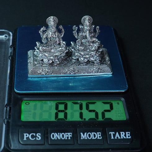 Pure Silver Antique Lakshmi Ganesh 87.52g By Mahita Collections