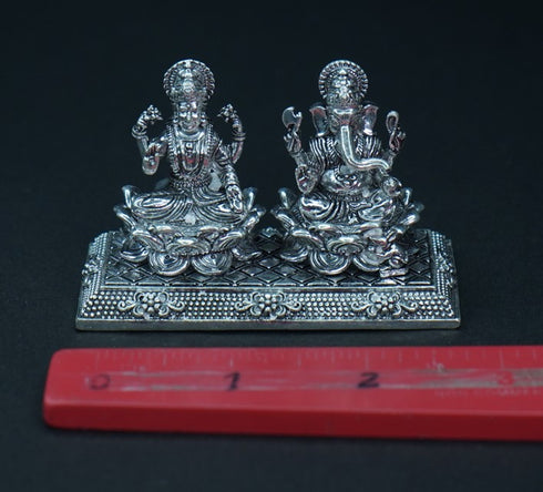 Pure Silver Antique Lakshmi Ganesh 87.52g By Mahita Collections