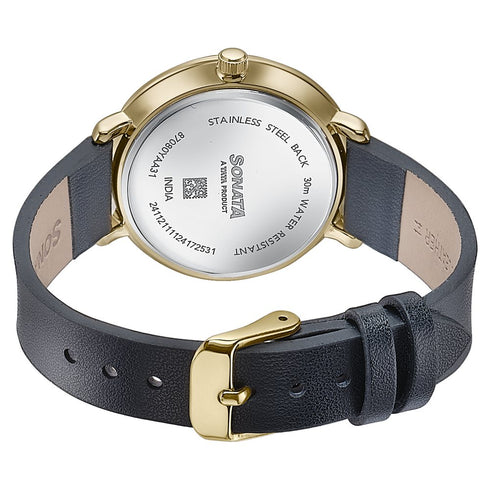 Sonata Wedding Edit Quartz Analog Black Dial Leather Strap Watch For Women