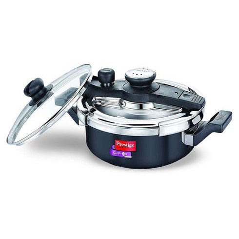 Prestige Clip-on Svachh Hard Anodised Spillage Control Pressure Cooker 5 L