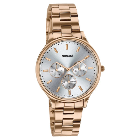 Sonata Womens Work Wear rose goldWatch Premium Multifunction design for everyday style