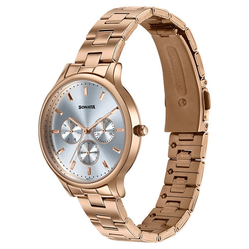 Sonata Womens Work Wear rose goldWatch Premium Multifunction design for everyday style