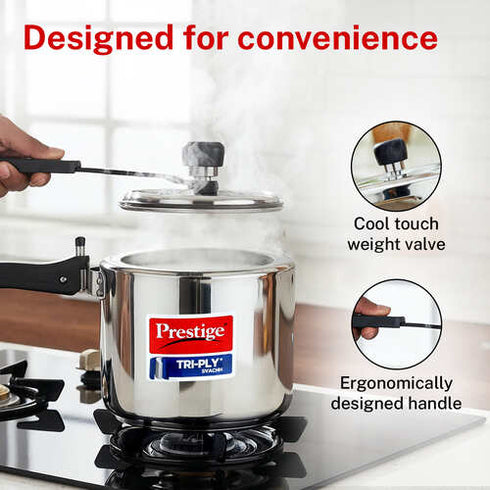 Prestige 3 Litre Triply Svachh Inner Lid Pressure Cooker 3 L