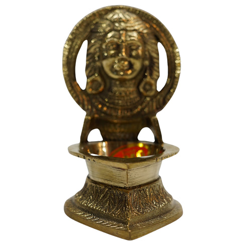 Brass Diya with Shiva Face
