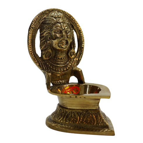Brass Diya with Shiva Face