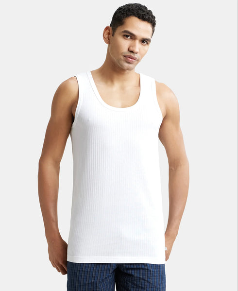 Jockey Super Combed Cotton Round Neck Sleeveless Vest | White | Pack of 2 | 80cm