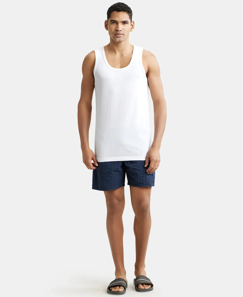 Jockey Super Combed Cotton Round Neck Sleeveless Vest | White | Pack of 2 | 80cm